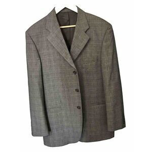 Nino Cardi Men's Blazer Sz 42S Gray and Black 100% Wool Sport Coat Jacket Italy